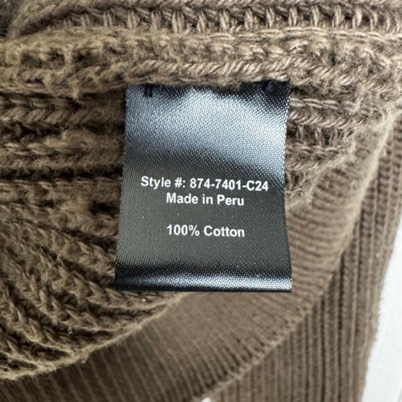 Jenni Kayne Oversized Cotton Fisherman Sweater Beachwood Tan Brown XXS/XS EUC! - Picture 6 of 9